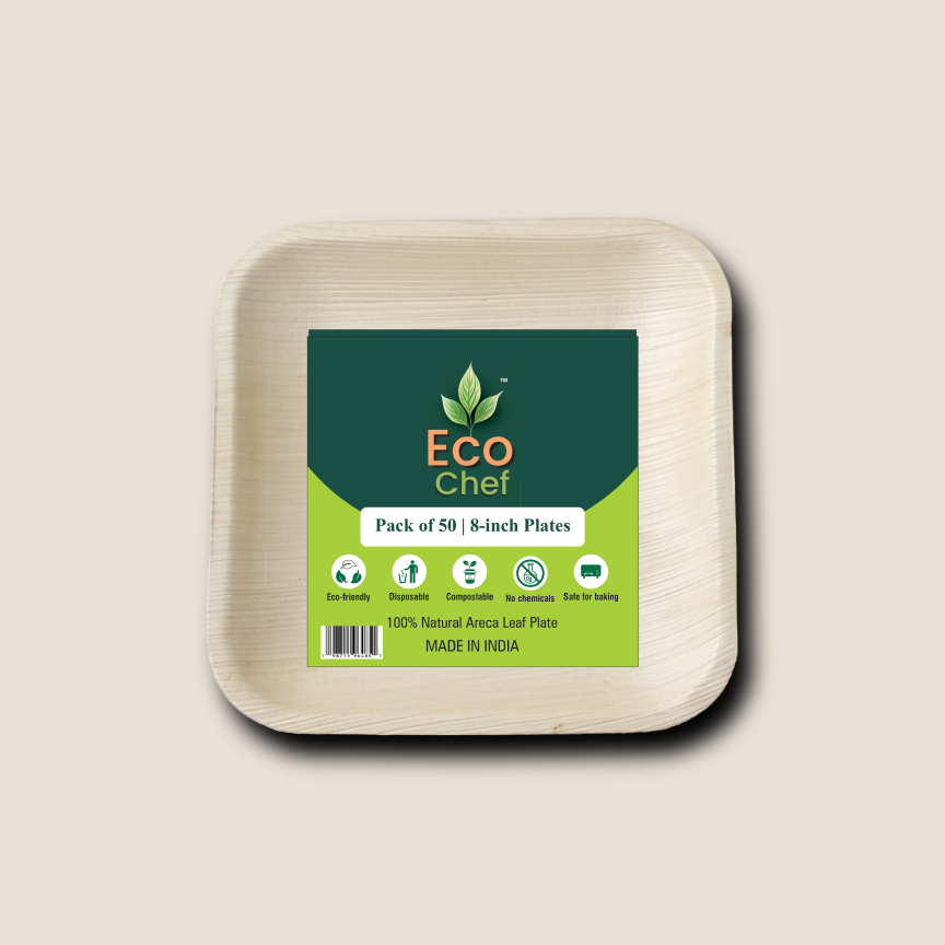 Palm Leaf 8" Square Plates