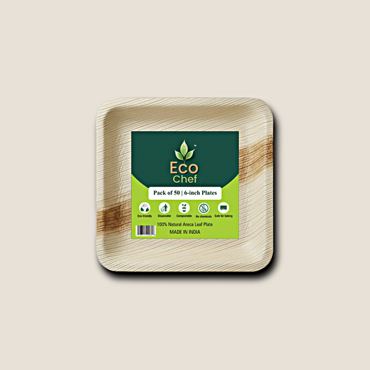 Palm Leaf 6" Square Plates