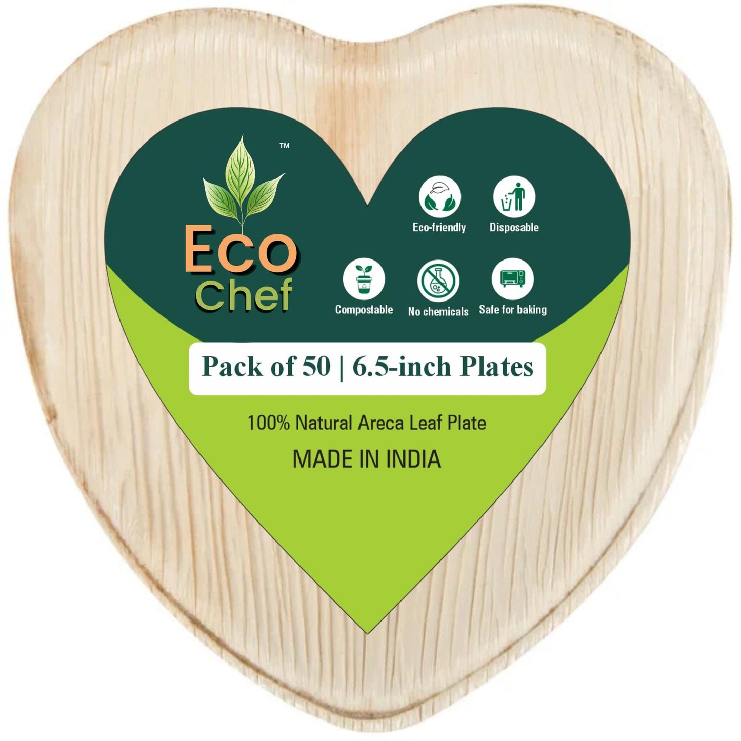 Palm Leaf 6.5" Heart Plate