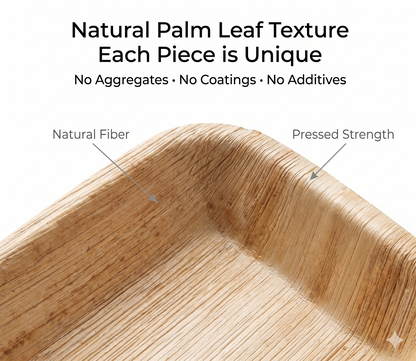 4-Inch Square Palm Leaf Plates | 50 Pack | Compostable & Eco-Friendly -  EcoChef