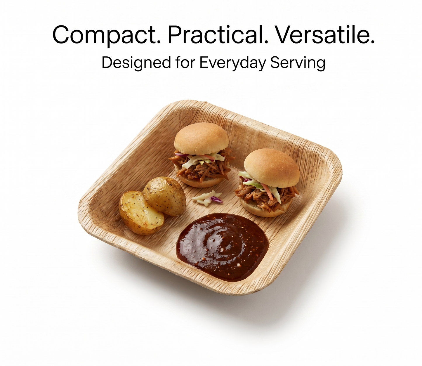 4-Inch Square Palm Leaf Plates | 50 Pack | Compostable & Eco-Friendly -  EcoChef