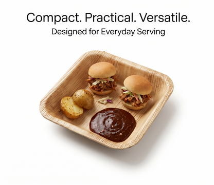 4-Inch Square Palm Leaf Plates | 50 Pack | Compostable & Eco-Friendly -  EcoChef