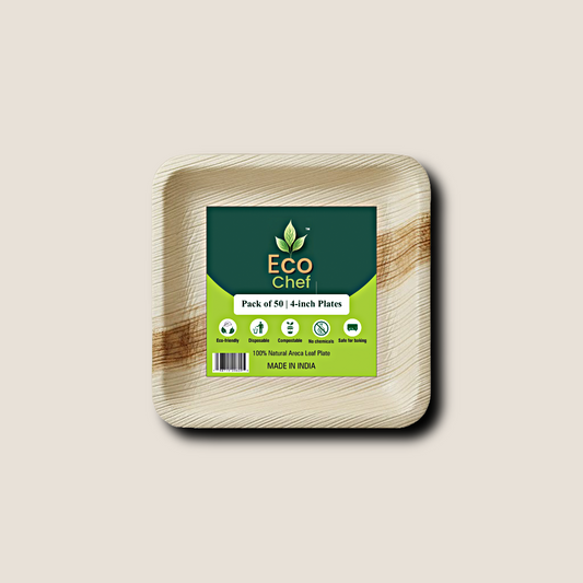 Palm Leaf 4" Square Plates