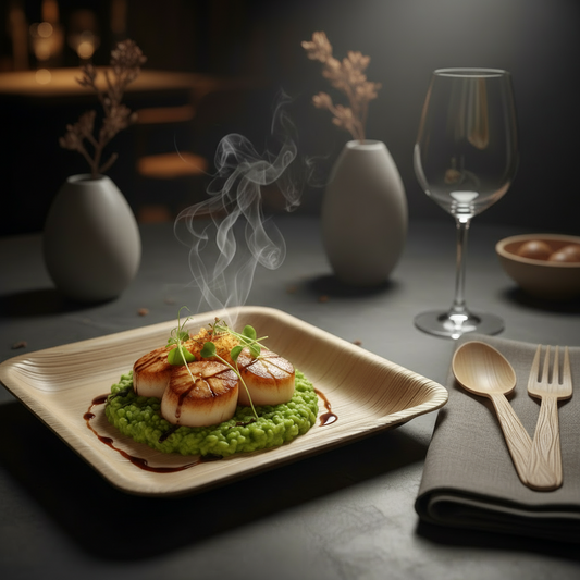 EcoChef Suqre arecha palm leaf plate
