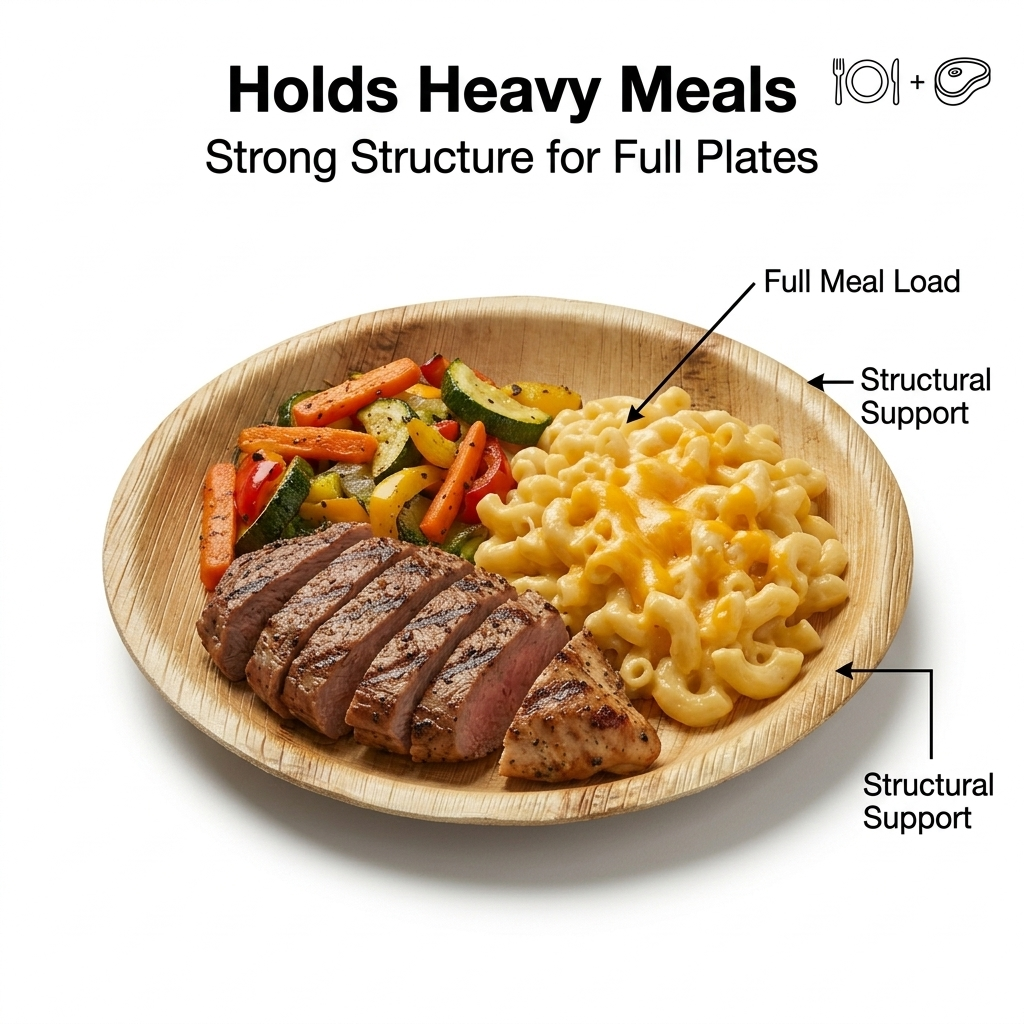 8" Round Compostable Lunch Plates | Palm Leaf Plates (Pack of 50) – EcoChef