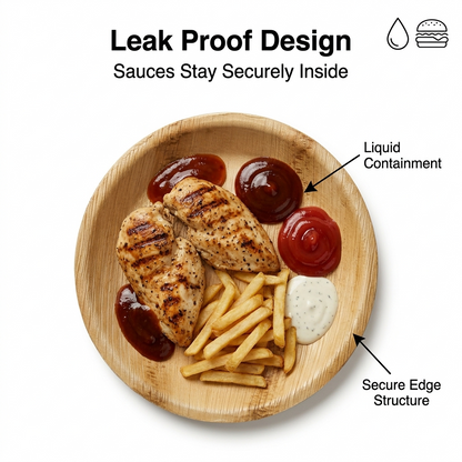 8" Round Compostable Lunch Plates | Palm Leaf Plates (Pack of 50) – EcoChef