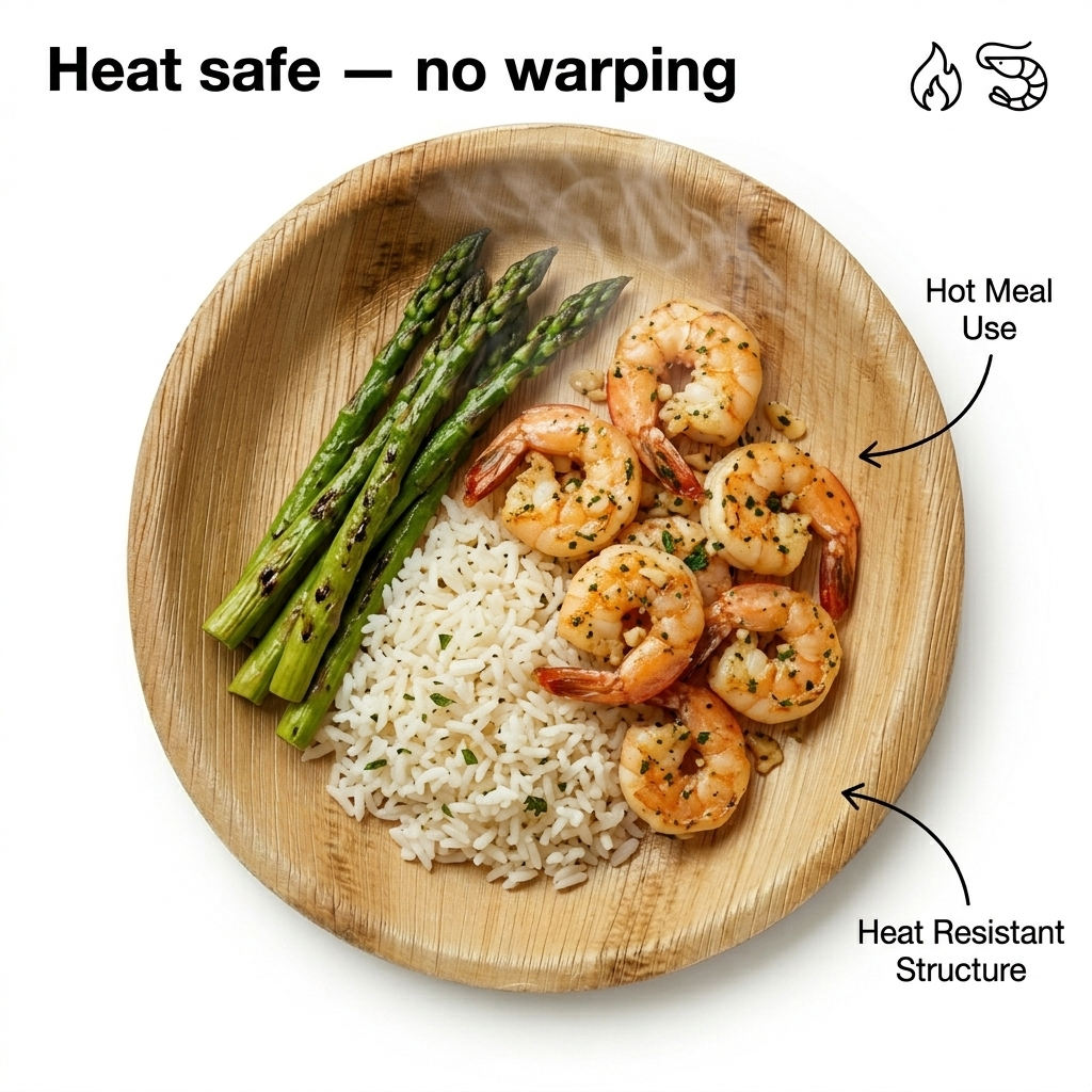 7-Inch Round Palm Leaf Plates | 50 Pack | Compostable Eco-Friendly - EcoChef