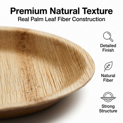 10" Round Compostable Dinner Plates | Palm Leaf Plates (Pack of 50) – EcoChef