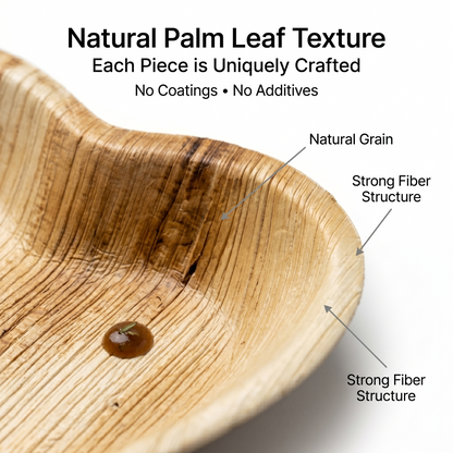 6.5" Heart Shaped Compostable Plates | Palm Leaf Dessert Plates (Pack of 50) – EcoChef