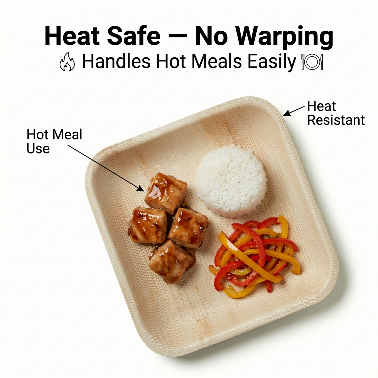 6" Square Compostable Dessert Plates | Palm Leaf Plates (Pack of 50) – EcoChef