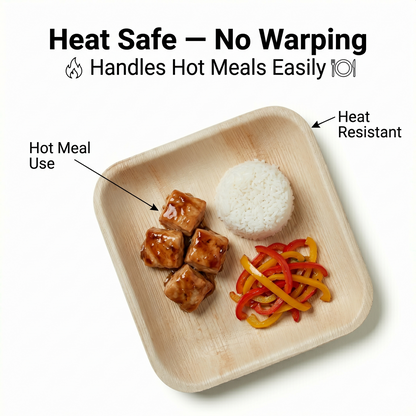 6" Square Compostable Dessert Plates | Palm Leaf Plates (Pack of 50) – EcoChef