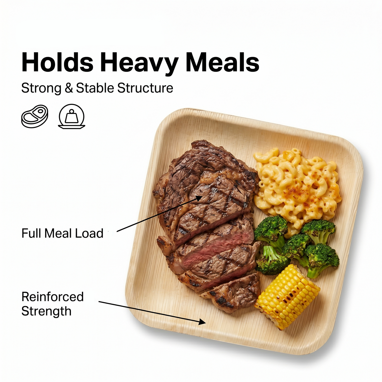 8" Square Compostable Lunch Plates | Palm Leaf Plates (Pack of 50) – EcoChef
