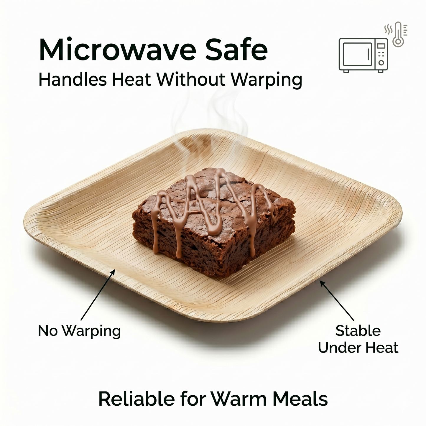 7" Compostable Appetizer Plates | Square Palm Leaf Plates (Pack of 50) – EcoChef