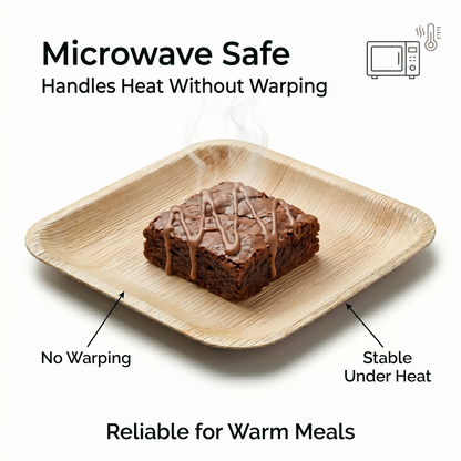 7" Compostable Appetizer Plates | Square Palm Leaf Plates (Pack of 50) – EcoChef