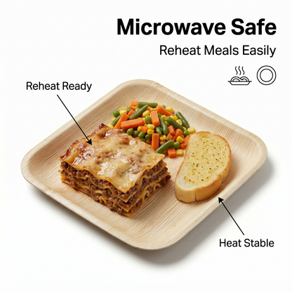 8" Square Compostable Lunch Plates | Palm Leaf Plates (Pack of 50) – EcoChef