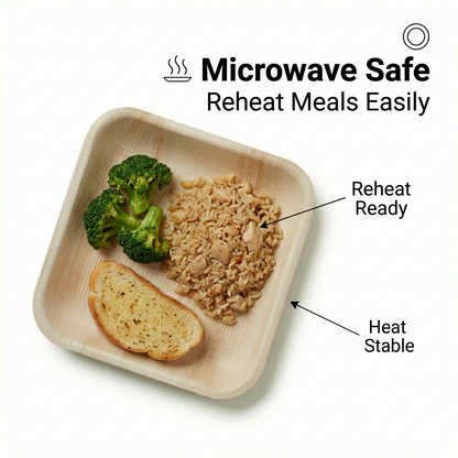 6" Square Compostable Dessert Plates | Palm Leaf Plates (Pack of 50) – EcoChef