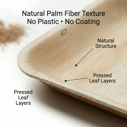 6" Square Compostable Dessert Plates | Palm Leaf Plates (Pack of 50) – EcoChef