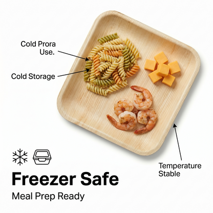8" Square Compostable Lunch Plates | Palm Leaf Plates (Pack of 50) – EcoChef