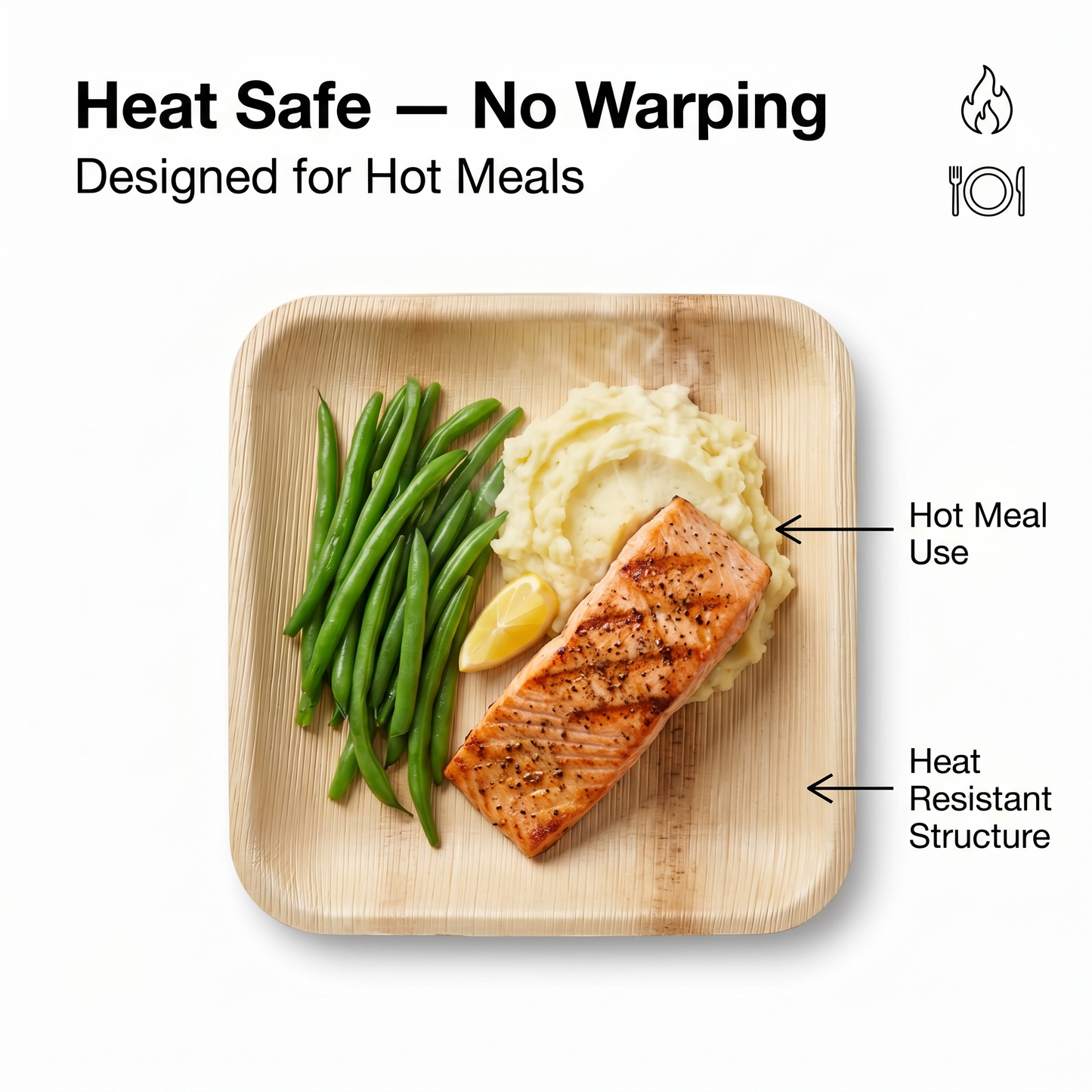 10-Inch Square Palm Leaf Plates | 50 Pack | Compostable Dinnerware for Events – EcoChef