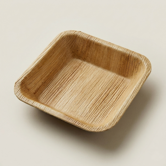 3 inch square bowl natural fiber compostable sustainable kitchenware hero background