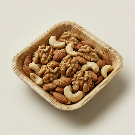 stack of four 3 inch square bowls natural fiber compostable sustainable kitchenware